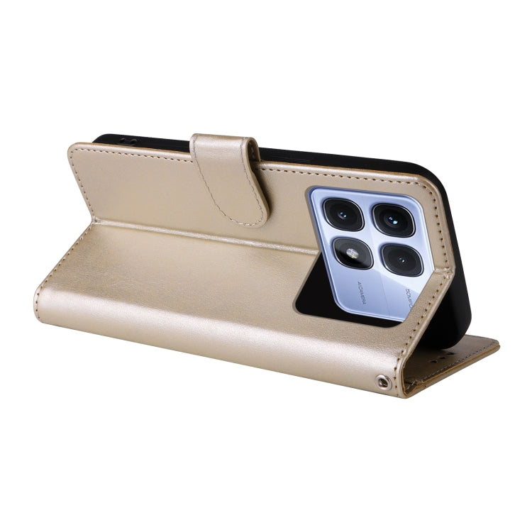 For Redmi K70 Ultra Embossed Butterfly Flowers Leather Phone Case(Gold) by buy2fix