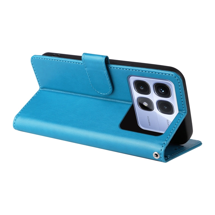 For Redmi K70 Ultra Embossed Butterfly Flowers Leather Phone Case(Blue) by buy2fix