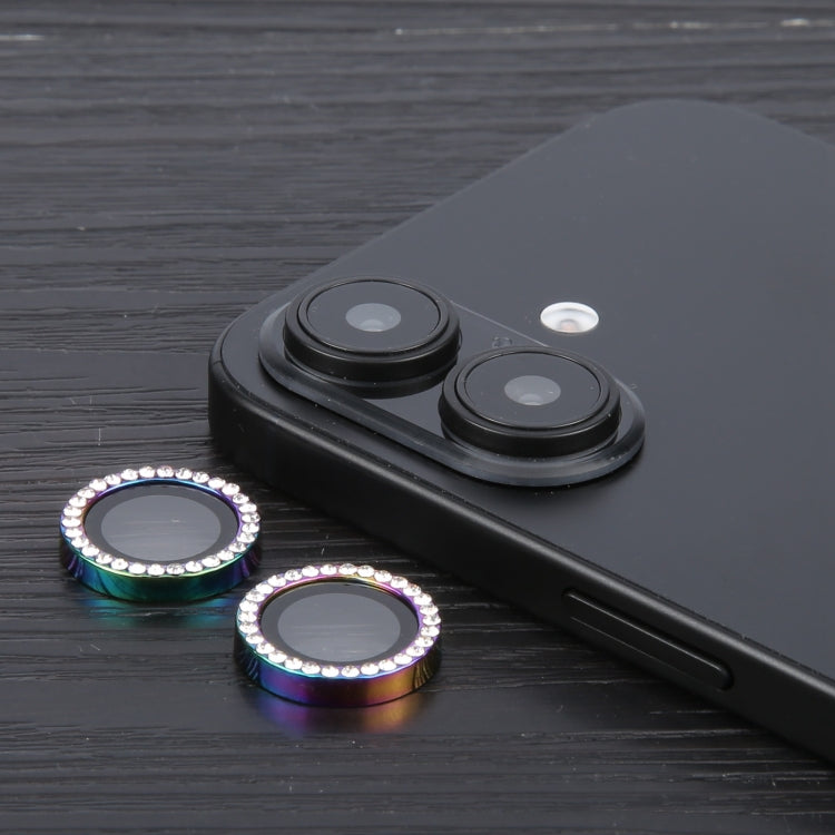 For iPhone 16 / 16 Plus 9H Point Drill Camera Lens Protector Ring(Colorful) by buy2fix