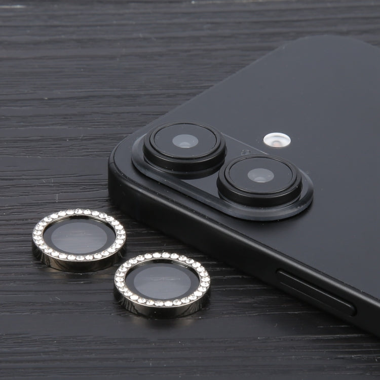 For iPhone 16 / 16 Plus 9H Point Drill Camera Lens Protector Ring(Titanium Gray) by buy2fix