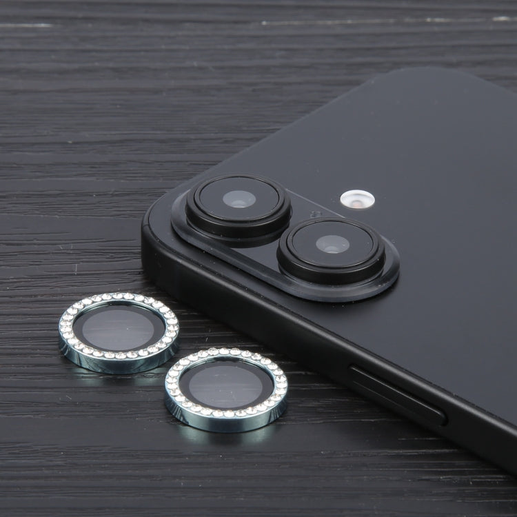 For iPhone 16 / 16 Plus 9H Point Drill Camera Lens Protector Ring(Green) by buy2fix