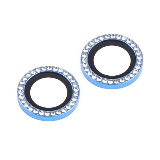 For iPhone 16 / 16 Plus 9H Point Drill Camera Lens Protector Ring(Blue) by buy2fix