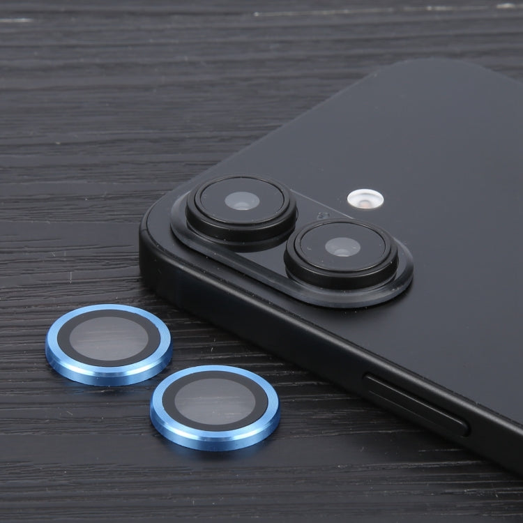 For iPhone 16 Plus / 16 Tempered Glass CD Texture Back Camera Film(Blue) by buy2fix