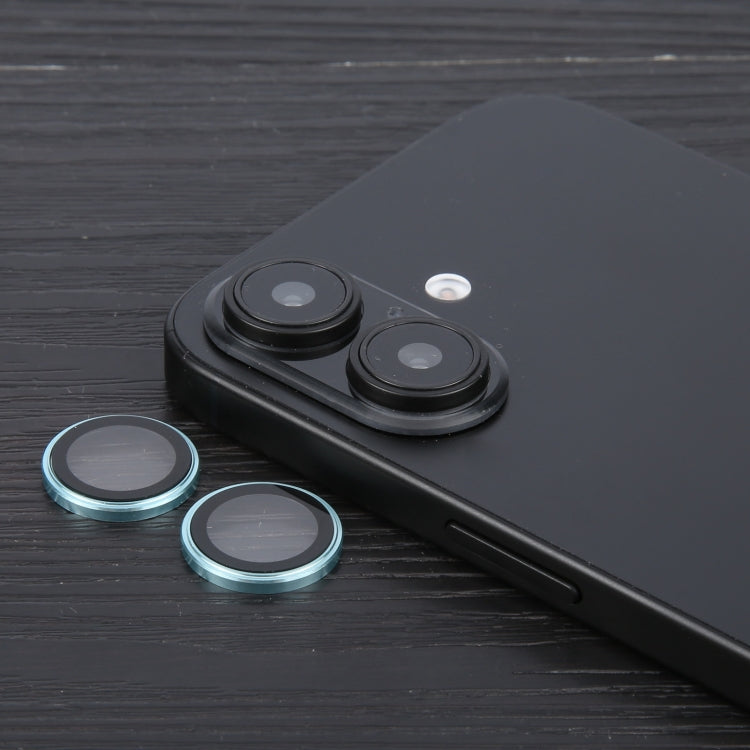 For iPhone 16 Plus / 16 Metal Tempered Glass Back Camera Film(Sierra Blue) by buy2fix