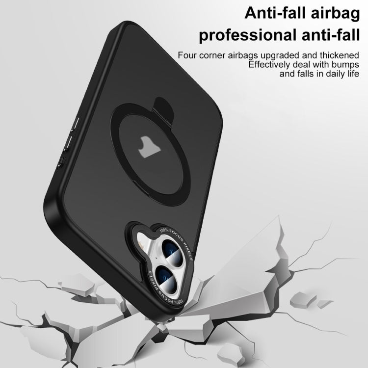 For iPhone 16 Skin Feel MagSafe Magnetic Holder Phone Case(Titanium Grey) by buy2fix