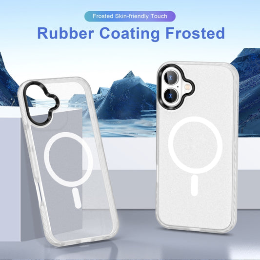 For iPhone 16 Plus Frosted Skin Feel MagSafe Transparent Phone Case(White) by buy2fix