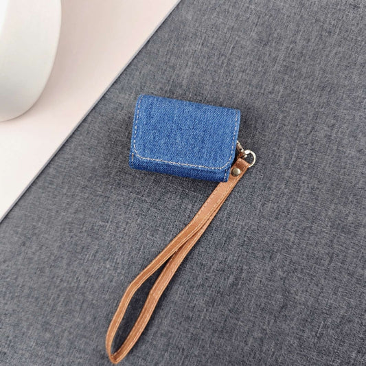 For AirPods Pro 2 Cowboy Fabric Texture PU Headset Protective Bag(Blue) by buy2fix