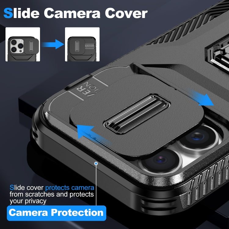 For iPhone 16 Pro Sliding Camshield Holder Phone Case(Black) by buy2fix