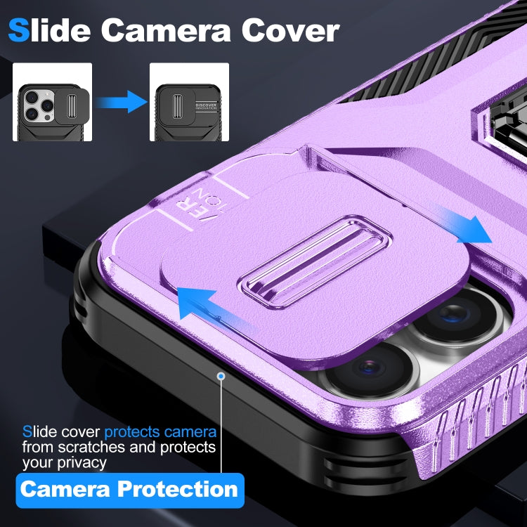 For iPhone 16 Pro Sliding Camshield Holder Phone Case(Purple) by buy2fix
