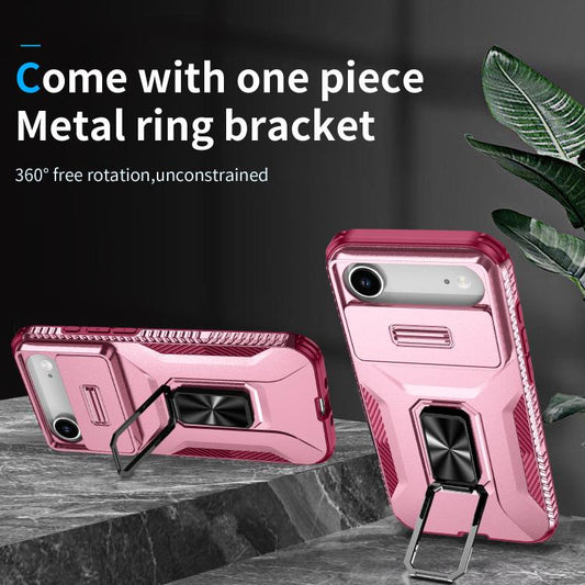 For iPhone Air Sliding Camshield Holder Phone Case(Pink + Rose Red) - iPhone Air Cases by buy2fix | Online Shopping UK | buy2fix