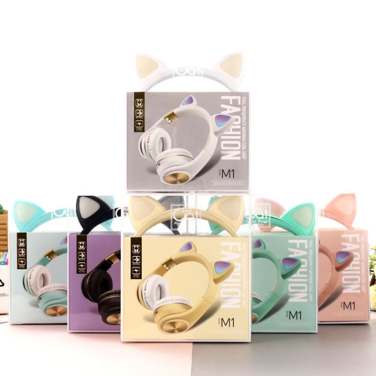 Cat Ears Bluetooth Wireless Headphones Gaming Headset with Light(Gold) - Headset & Headphone by buy2fix | Online Shopping UK | buy2fix