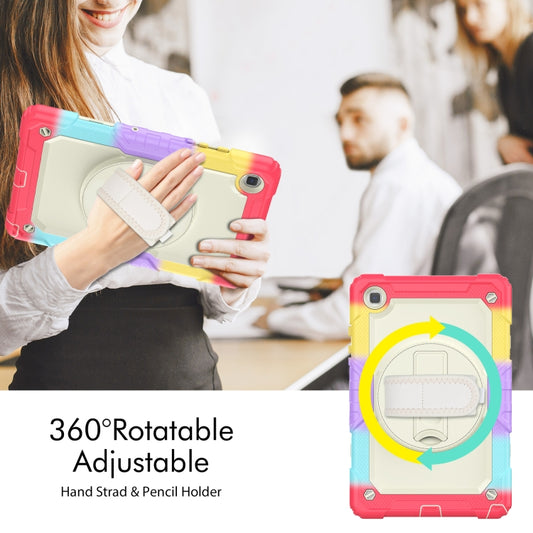 For Samsung Galaxy Tab A7 Lite T220 Silicone Hybrid PC Tablet Case with Shoulder Strap(Camouflage Red) by buy2fix