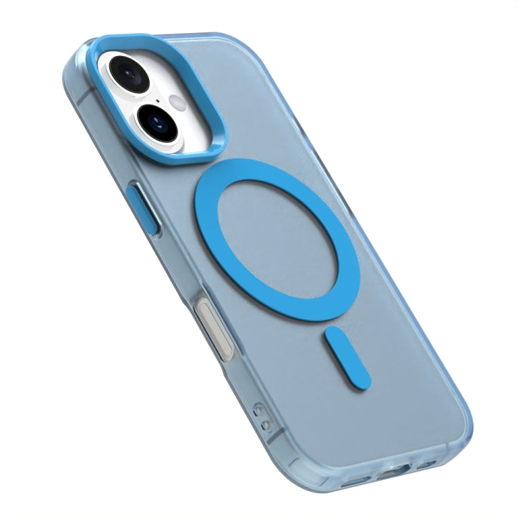 For iPhone 16 Plus Candy Magsafe PC Hybrid TPU Phone Case(Blue) by buy2fix