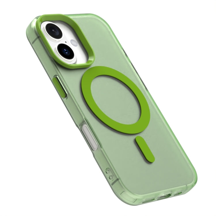 For iPhone 16 Plus Candy Magsafe PC Hybrid TPU Phone Case(Green) by buy2fix