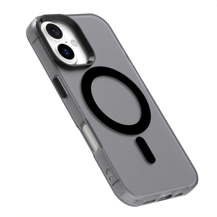 For iPhone 16 Candy Magsafe PC Hybrid TPU Phone Case(Black) by buy2fix