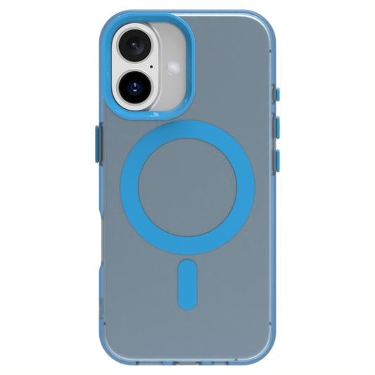For iPhone 16 Candy Magsafe PC Hybrid TPU Phone Case(Blue) by buy2fix