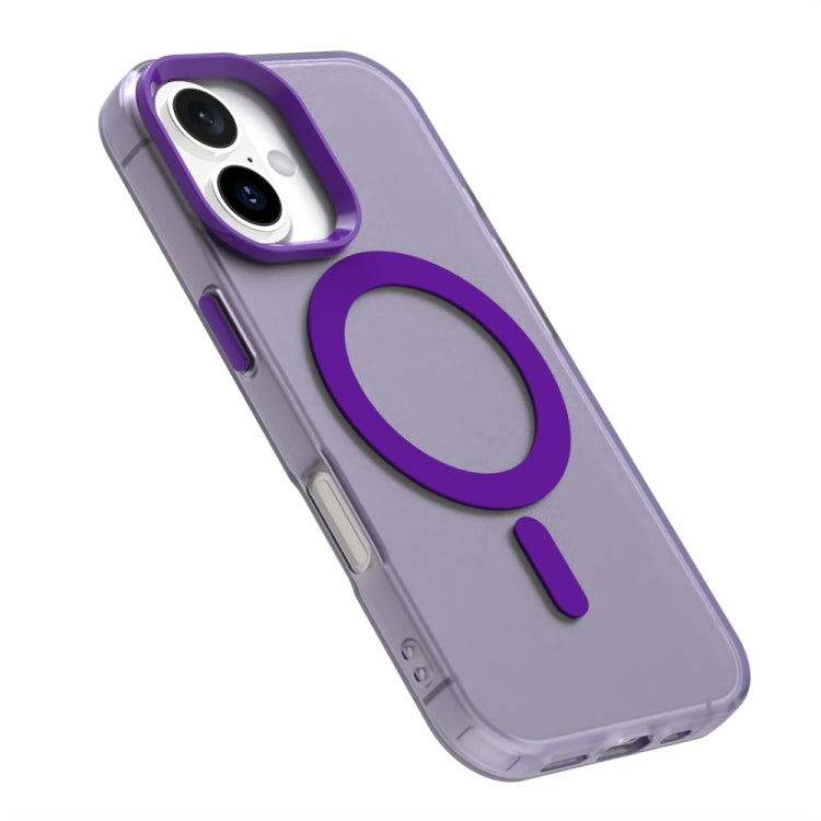 For iPhone 16 Candy Magsafe PC Hybrid TPU Phone Case(Purple) by buy2fix