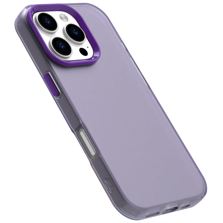 For iPhone 16 Pro Candy PC Hybrid TPU Shockproof Phone Case(Purple) by buy2fix