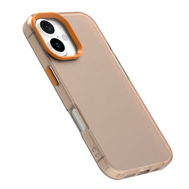 For iPhone 16 Plus Candy PC Hybrid TPU Shockproof Phone Case(Orange) by buy2fix