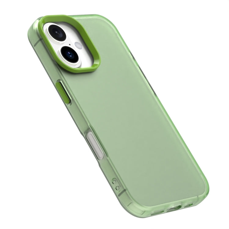 For iPhone 16 Plus Candy PC Hybrid TPU Shockproof Phone Case(Green) by buy2fix