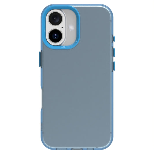 For iPhone 16 Candy PC Hybrid TPU Shockproof Phone Case(Blue) by buy2fix