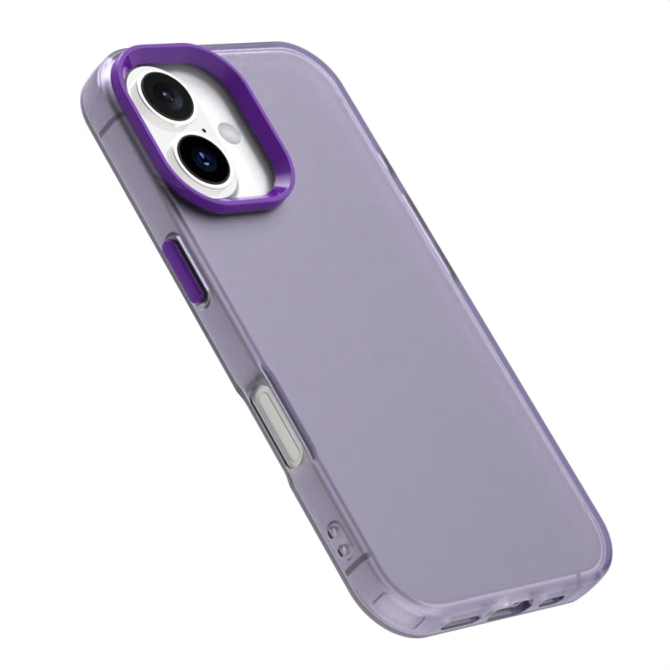 For iPhone 16 Candy PC Hybrid TPU Shockproof Phone Case(Purple) by buy2fix