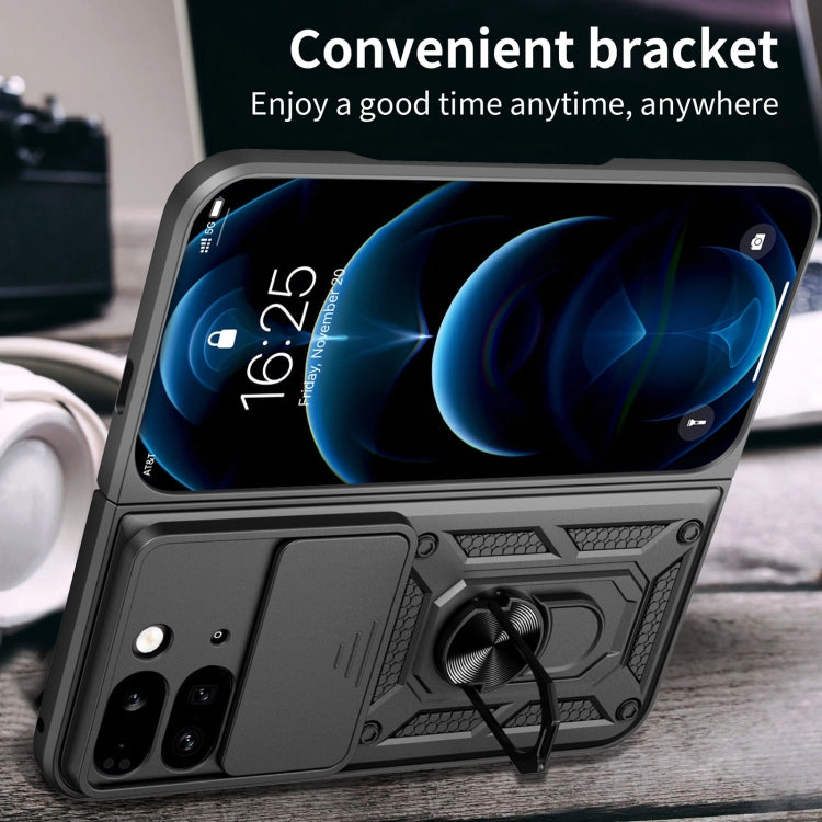 For Google Pixel 9 Pro Fold Sliding Camera Cover Design TPU+PC Phone Case(Rose Gold) by buy2fix