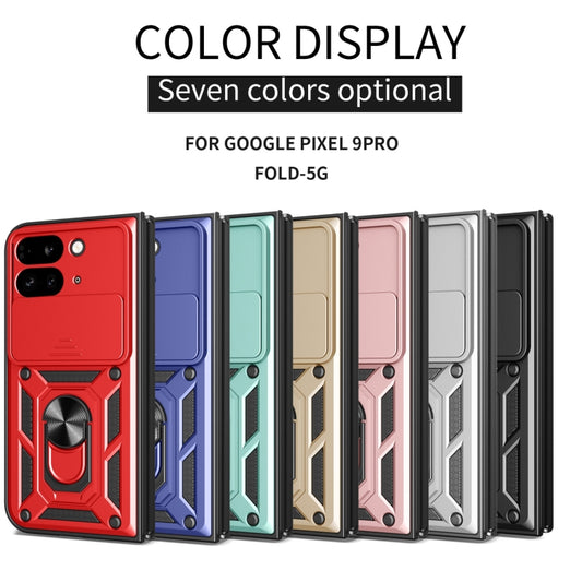 For Google Pixel 9 Pro Fold Sliding Camera Cover Design TPU+PC Phone Case(Silver) by buy2fix