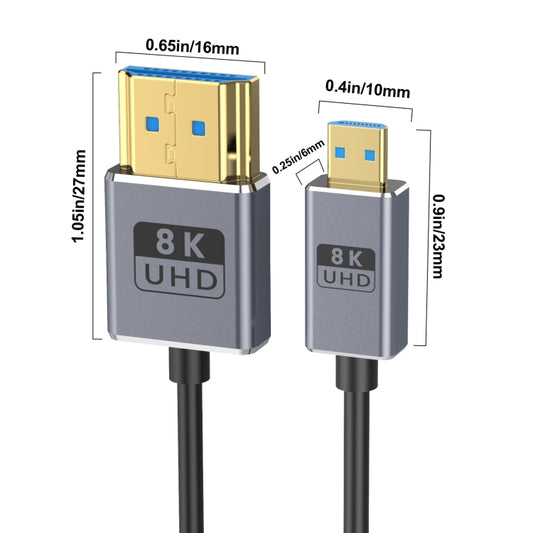1.2m Coaxial Micro HDMI to HDMI 8K UHD 48Gbps Video Connection Cable, Style:Straight Head by buy2fix