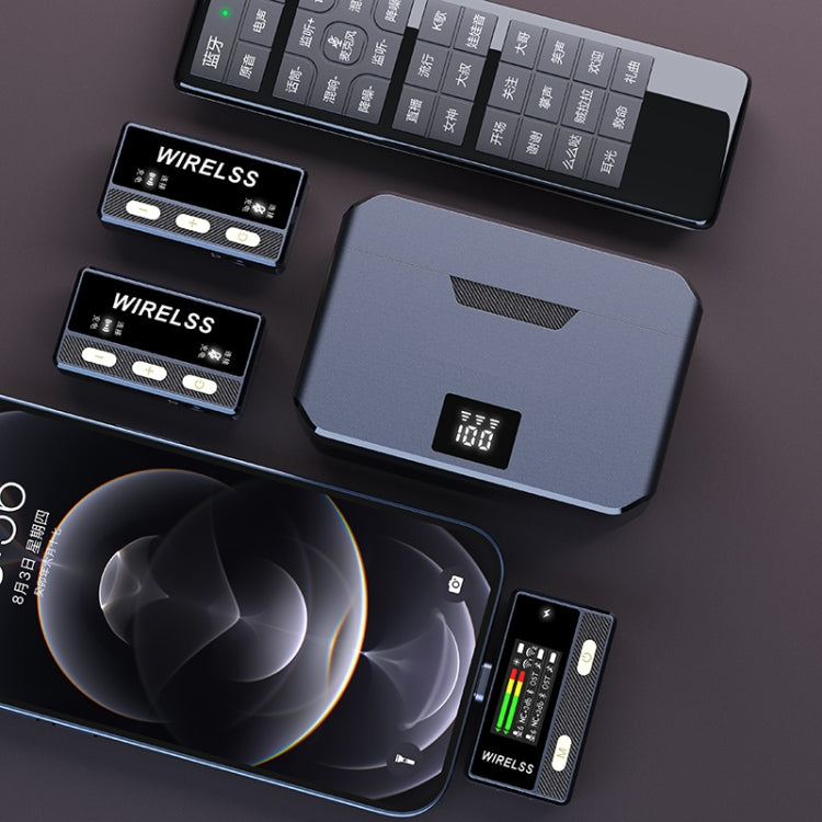 SX66 1 TX + 2 RX Lavalier Wireless Microphone with Digital Charging Box/Remote Control by buy2fix