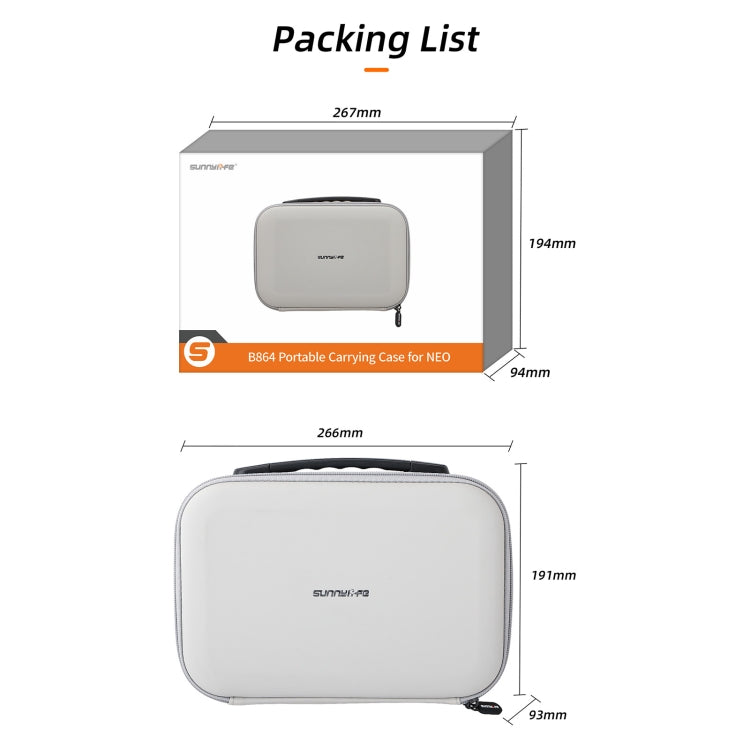 For DJI Neo Sunnylife Drone Batteries Kit Storage Case Box Suitcase(Orange) by Sunnylife