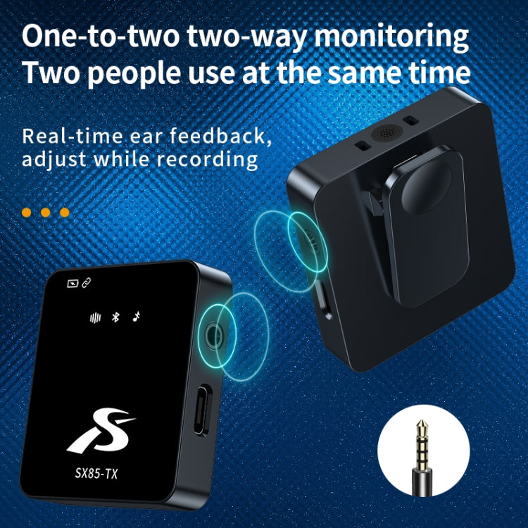 SX85 1 TX + 2 RX Square Smart Noise Reduction Lavalier Wireless Microphone(8 Pin) by buy2fix