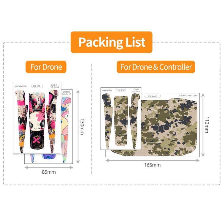For DJI Neo Drone Body Remote Control Protective Sticker(Dark Camo) by Sunnylife