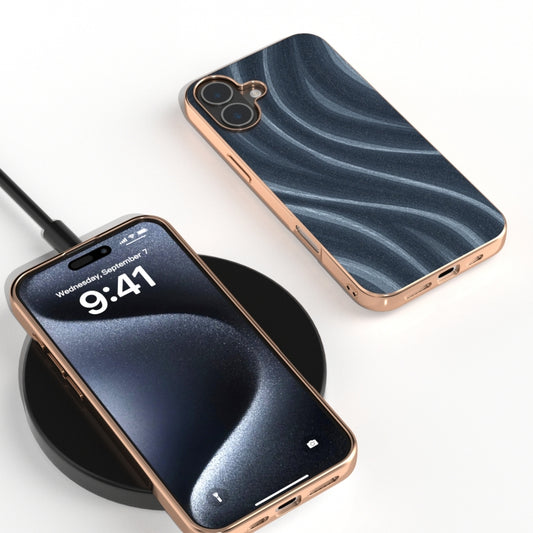 For iPhone 16 Plus Nano Electroplating Galactic Pattern Protective Phone Case(Blue) by buy2fix