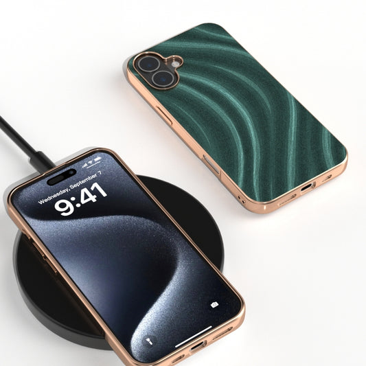 For iPhone 16 Plus Nano Electroplating Galactic Pattern Protective Phone Case(Green) by buy2fix