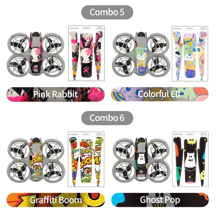 For DJI Neo 2pcs Combo Drone Body Protective Stickers(Green Hat Man + Cute Ducks) by Sunnylife