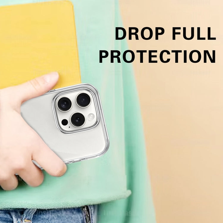 For iPhone 16 Pro Max Metal Buttons PC Hybrid TPU Phone Case(Transparent) by buy2fix