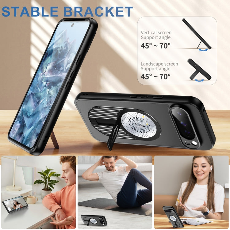For Google Pixel 9 Pro XL Heat Dissipation Aromatherapy MagSafe Holder Phone Case(Black) by buy2fix