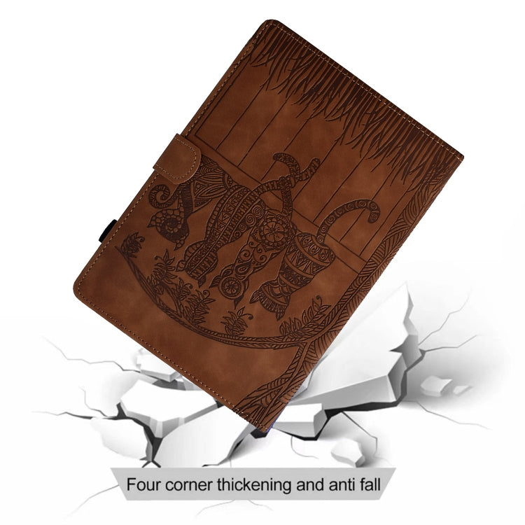 For Samsung Galaxy Tab S8 / S7 Cats Embossed Leather Smart Tablet Case(Brown) by buy2fix