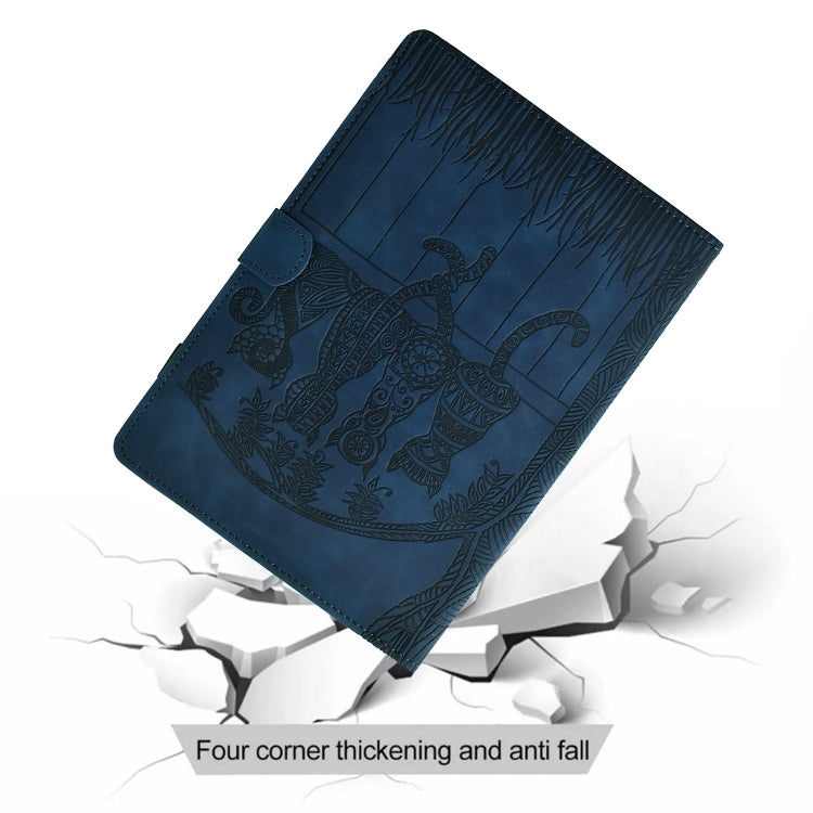 For Samsung Galaxy Tab S8 / S7 Cats Embossed Leather Smart Tablet Case(Dark Blue) by buy2fix