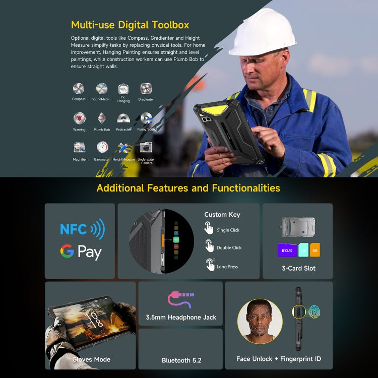 Ulefone Armor Pad 4 Ultra Thermal Version Rugged Tablet, 8GB+256GB, 10.36 inch Android 14 MediaTek Dimensity 6300 Octa Core 5G Network, EU Plug(Black) by Ulefone