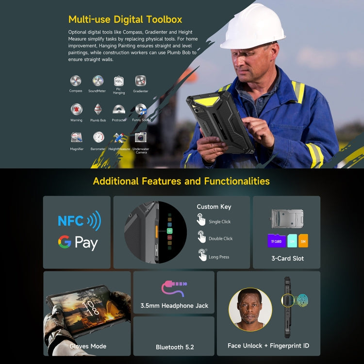 Ulefone Armor Pad 4 Ultra Rugged Tablet PC, 8GB+256GB, 10.36 inch Android 14 MediaTek Dimensity 6300 Octa Core 5G Network, EU Plug(Black) by Ulefone