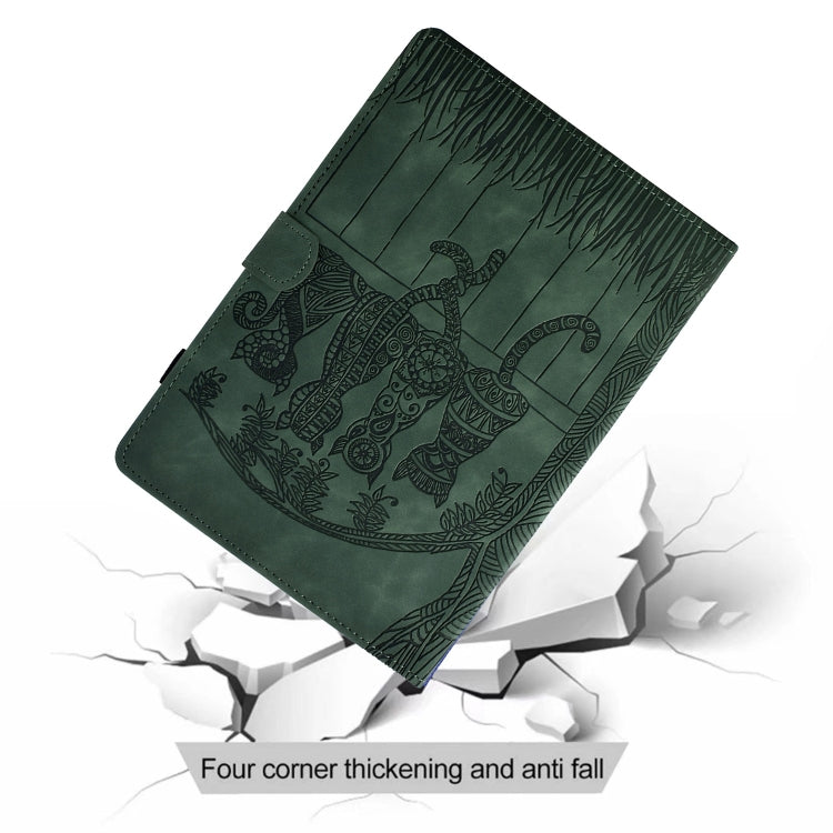 For Lenovo Tab M11 / Xiaoxin Pad 2024 Cats Embossed Leather Smart Tablet Case(Green) by buy2fix