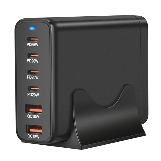 155W 4Type-C, 2USB 6-Ports Desktop Fast Charger, Plug Type:US Plug(Black) by buy2fix