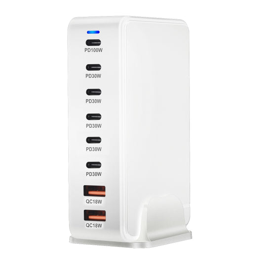 YMX-986 286W 6 Type-C, 2 USB 8-Ports Desktop Fast Charger, Plug Type:AU Plug(White) by buy2fix