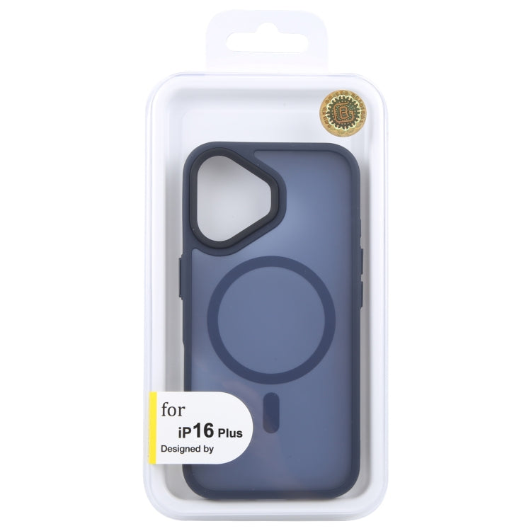 For iPhone 16 Plus GEBEI Skin Feel MagSafe Magnetic Phone Case(Blue) by GEBEI