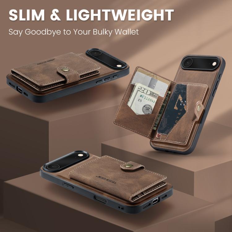 For iPhone Air JEEHOOD J01 Retro Magnetic Detachable Wallet Phone Case(Brown) - iPhone Air Cases by JEEHOOD | Online Shopping UK | buy2fix