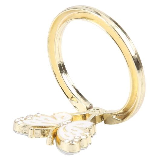 Butterfly Metal Mobile Phone Ring Holder(White) - Ring Holder by buy2fix | Online Shopping UK | buy2fix