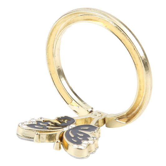 Butterfly Metal Mobile Phone Ring Holder(Black) - Ring Holder by buy2fix | Online Shopping UK | buy2fix