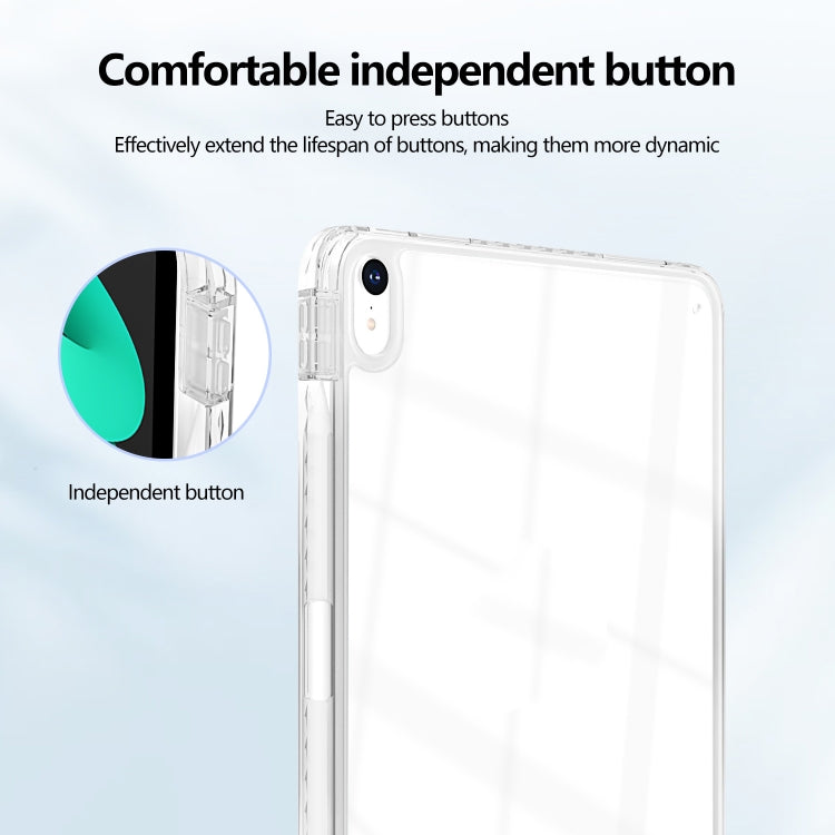 For iPad Air 11 2025 / 2024 / 2022 10.9 Acrylic Hybrid TPU Tablet Case with Pen Slot(Transparent) by buy2fix